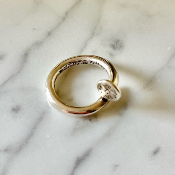 Chrome Hearts Silver Twisted Flat Head Nail Ring - Picture 6 of 7